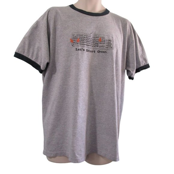 Vintage Computer Lets Start Over Three Finger Salute Anvil Ringer T Shirt L GUC - Picture 1 of 16